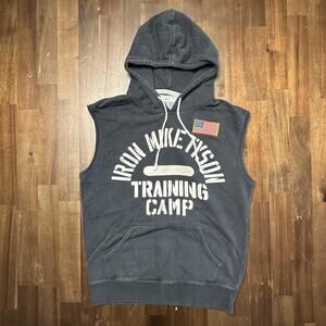 Roots of Fight Mike Tyson Training Camp Tank Hoodie Mens Large Boxing USA Flag